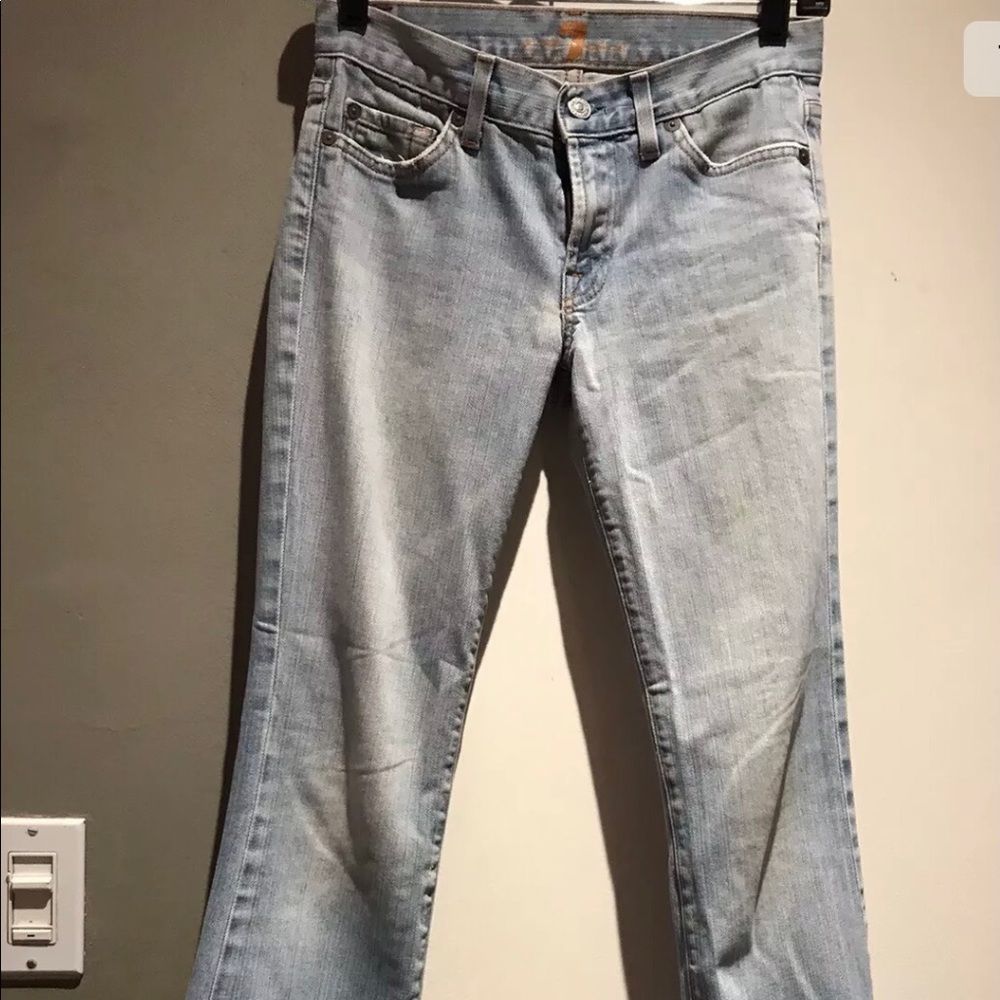 7 Seven For All Mankind - Womens Bootcut Low rise Denim Blue Jeans size …